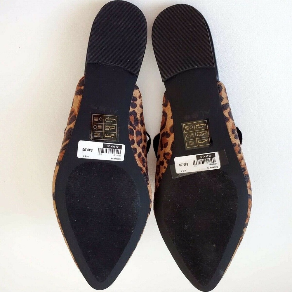 NEW Aldo Leopard animal pointed mule loafer flat - Picture 4 of 8